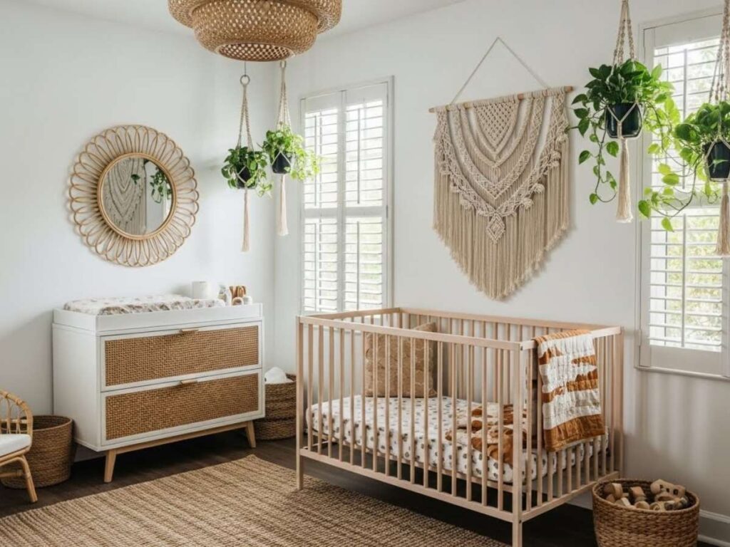 The boho design aesthetic blends natural elements, relaxed forms, and unexpected details. For nurseries, shutters can anchor that vibe while still delivering performance.